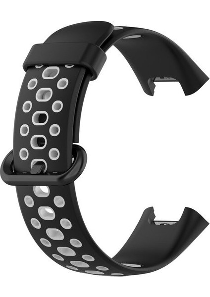 Xiaomi Redmi Watch 2 Lite Kordon Delikli Çift Renk Silikon Siyah