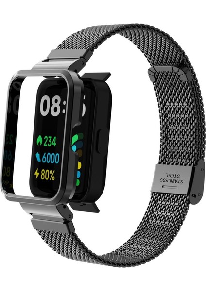 Redmi Watch 2 Lite Uyumlu Klipsli Hasır Metal Kordon & Kasa Koruma 2 In 1 Tel Örgü Kayış indirimleri