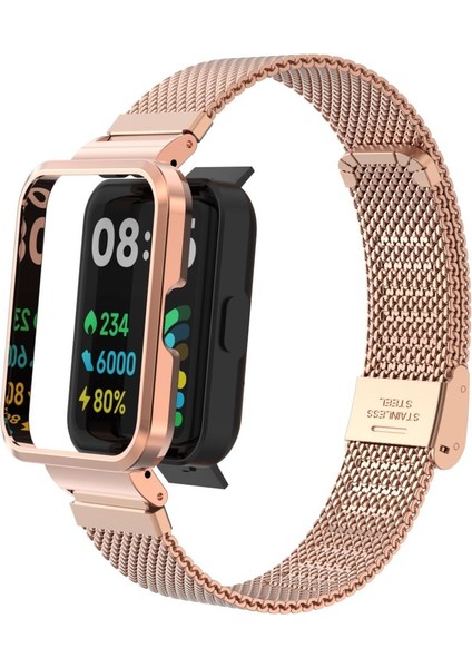 Redmi Watch 2 Lite Uyumlu Klipsli Hasır Metal Kordon & Kasa Koruma 2 In 1 Tel Örgü Kayış indirimleri