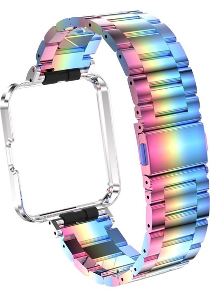 Redmi Watch 2 Lite Uyumlu Baklalı Model Metal Kordon & Kasa Koruma 2 In 1 Paslanmaz Çelik Kayış modelleri