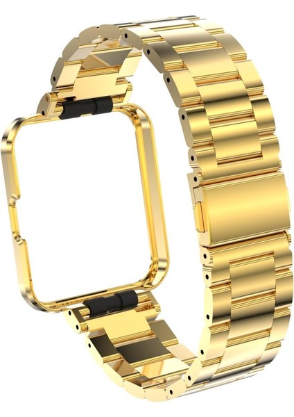 Redmi Watch 2 Lite Uyumlu Baklalı Model Metal Kordon & Kasa Koruma 2 In 1 Paslanmaz Çelik Kayış modelleri