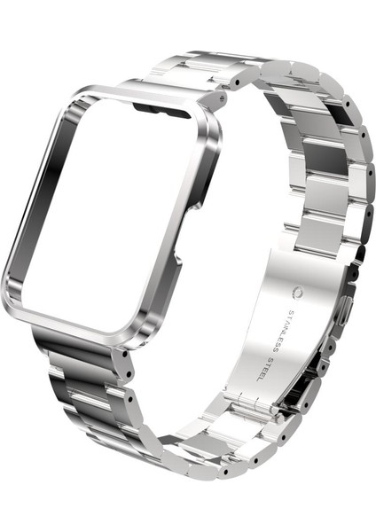 Redmi Watch 2 Lite Uyumlu Baklalı Model Metal Kordon & Kasa Koruma 2 In 1 Paslanmaz Çelik Kayış fiyatları