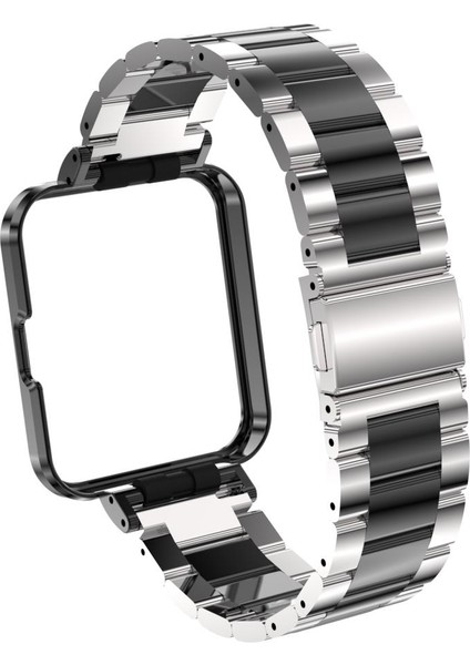 Redmi Watch 2 Lite Uyumlu Baklalı Model Metal Kordon & Kasa Koruma 2 In 1 Paslanmaz Çelik Kayış modelleri