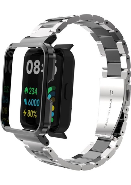 Redmi Watch 2 Lite Uyumlu Baklalı Model Metal Kordon & Kasa Koruma 2 In 1 Paslanmaz Çelik Kayış indirimleri