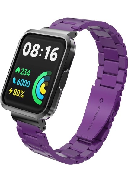 Redmi Watch 2 Lite Uyumlu Baklalı Model Metal Kordon & Kasa Koruma 2 In 1 Paslanmaz Çelik Kayış fiyatları