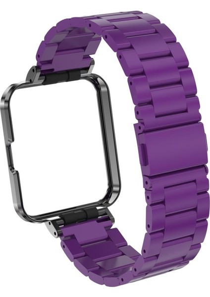 Redmi Watch 2 Lite Uyumlu Baklalı Model Metal Kordon & Kasa Koruma 2 In 1 Paslanmaz Çelik Kayış modelleri