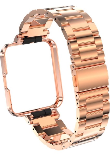 Redmi Watch 2 Lite Uyumlu Baklalı Model Metal Kordon & Kasa Koruma 2 In 1 Paslanmaz Çelik Kayış modelleri