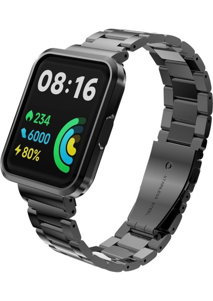 Redmi Watch 2 Lite Uyumlu Baklalı Model Metal Kordon & Kasa Koruma 2 In 1 Paslanmaz Çelik Kayış fiyatları