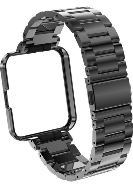 Redmi Watch 2 Lite Uyumlu Baklalı Model Metal Kordon & Kasa Koruma 2 In 1 Paslanmaz Çelik Kayış modelleri