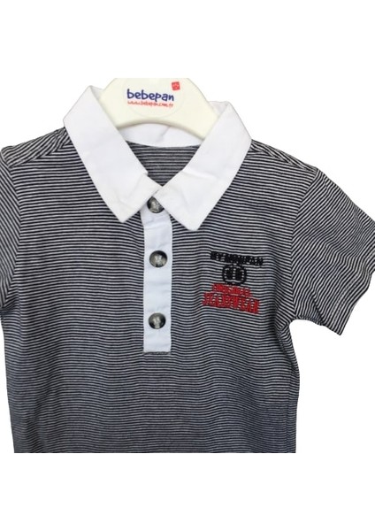 Beyaz Polo Yaka Gri T-Shirt