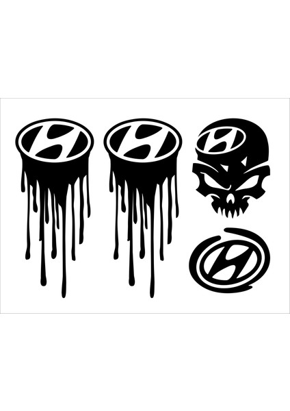 Hyundai Sticker Paketi Kanlı Kuru Kafa