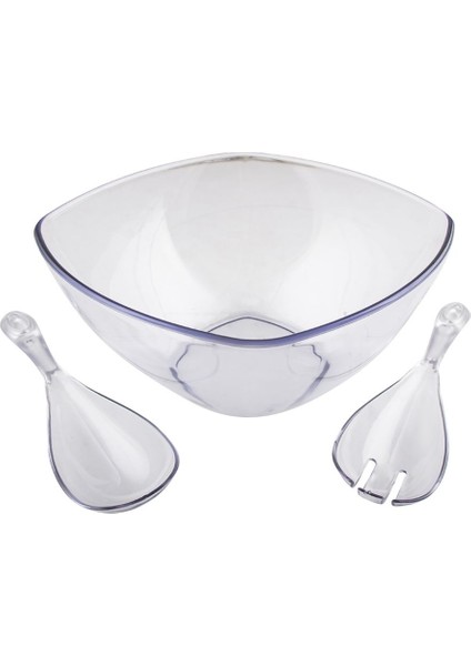 Akrilik Şeffaf Renk Kare Salata Kasesi