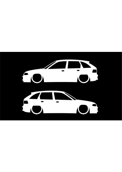 Opel Astra F Hb Basık Kelebek Silüet Stickeri 2 Adet