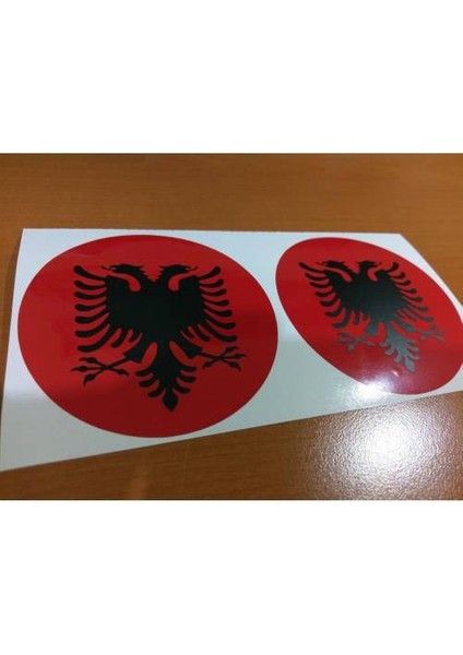 Oto Sticker 2 Adet Arnavutluk Bayrağı Arma Sticker