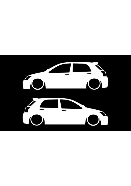 Toyota Corolla Hb Basık Kelebek Silüet Stickeri 2 Adet