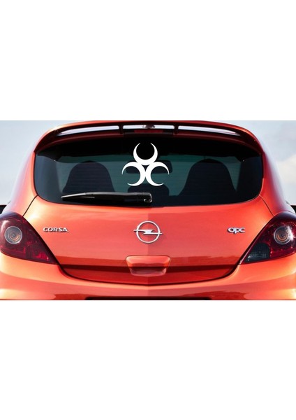 3 Hilal Sırt Sırta Ay Yıldız Araba Sticker Etiketi