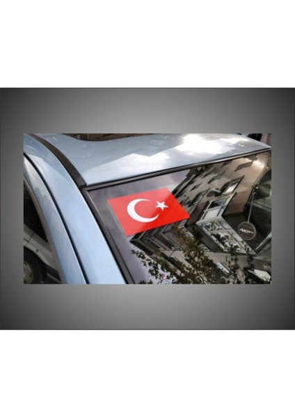 Türk Bayrağı Ön Cam Üst Köşe 12X8Cm 1 Adet Bayrak Üst Cam Sticker