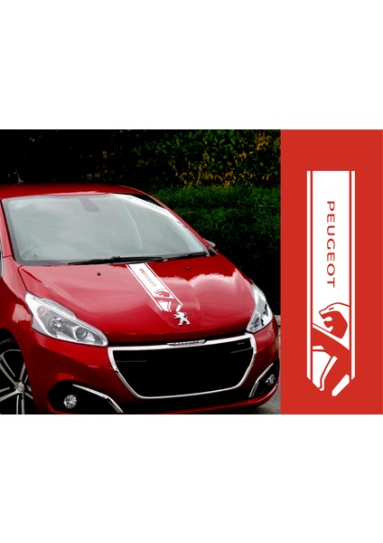 Peugeot Sport Kaput Şerit Araba Sticker. 60X15 Cm