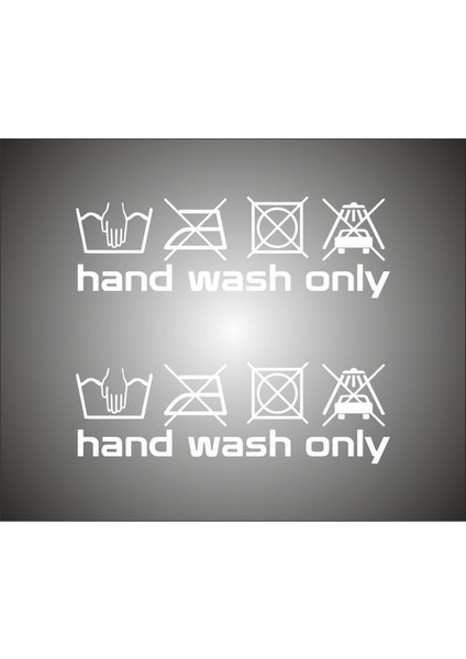 Hand Wash Only Stickeri 2 Adet Sağ Sol Kelebek Cam
