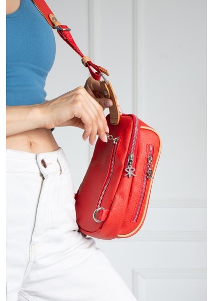 Impolo Lilyan Kırmızı Taba Kadın Bel ve Çapraz Çanta 25X16 Ebatında modelleri