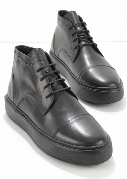 Siyah Leather Erkek Bot & Bootie E02194005503