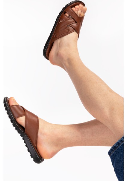 Erkek Taba Hakiki Deri Comfort Taban Terlik modelleri