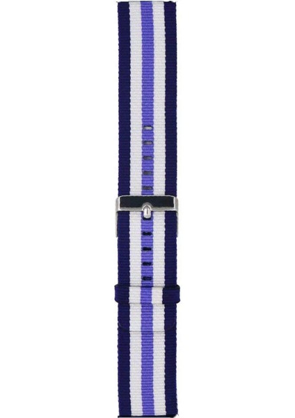 Amazfit Bip U - Bip U Pro İçin Uyumlu Pantheon Şeritli Kordon Lacivert Beyaz Mavi