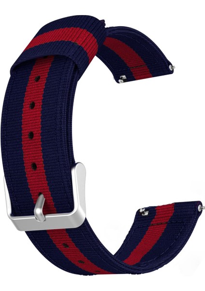 Amazfit Bip U - Bip U Pro İçin Uyumlu Pantheon Şeritli Kordon Lacivert Kırmızı