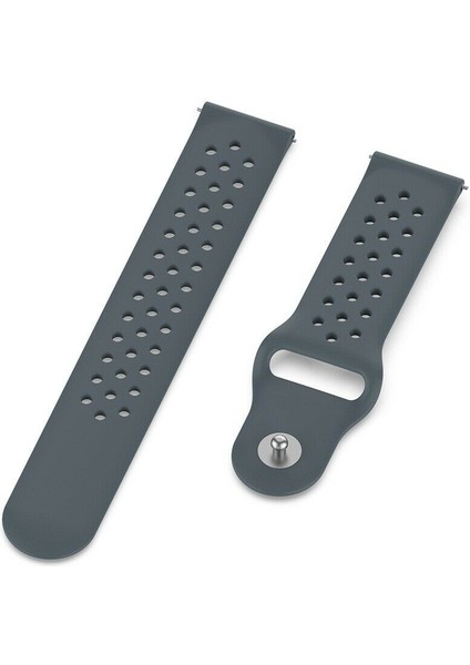 Amazfit Pop - Pop Pro İçin Uyumlu Delikli Silikon Kordon Gri