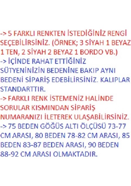 5’li Dolgulu Günlük 75-80-85-90 Beden Klasik Kadın Sütyen fiyatları
