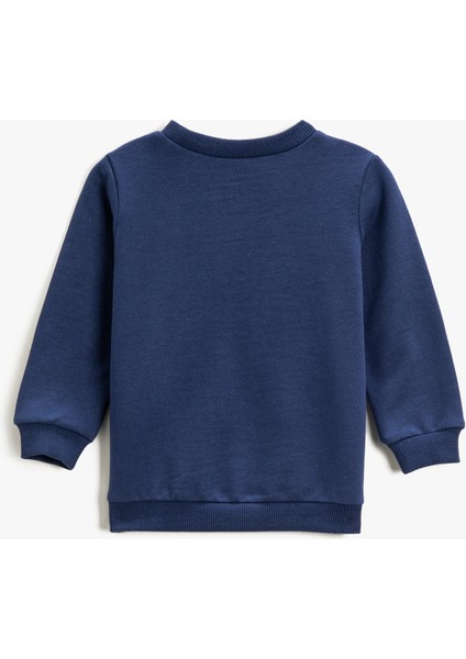 Sweatshirt Uzun Kollu Baskılı Bisiklet Yaka Pamuklu fiyatları