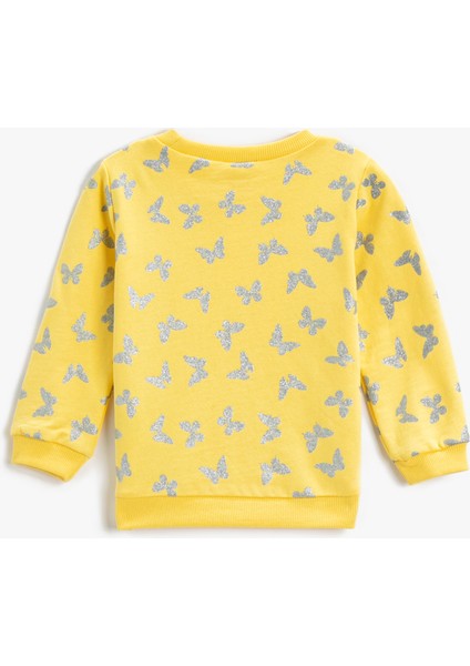 Kelebek Baskılı Sweatshirt Pamuklu fiyatları