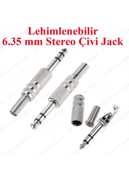 Lehimlenebilir Metal 6.35 mm Erkek Çivi Jack fiyatları