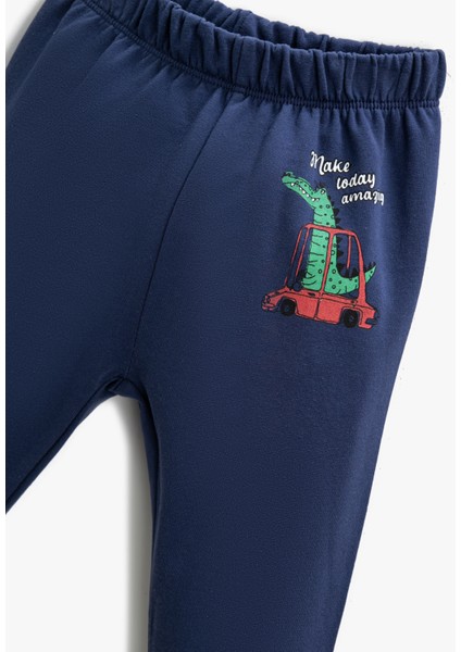 Baskılı Jogger Eşofman Altı Beli ve Paçaları Lastikli modelleri