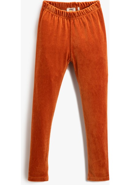 Kadife Tayt Basic Beli Lastikli