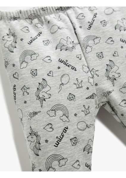Unicorn Baskılı Tayt Beli Lastikli modelleri