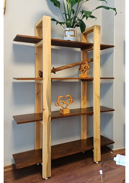 Kitaplık Masif Ahşap Çalışma Odası & Işyeri Kitaplık Dolap Dekoratif Raf A-162