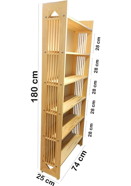 Kitaplık Dolap Masif Ahşap Ev ve Işyeri Kitaplık Raf A180-K1 modelleri
