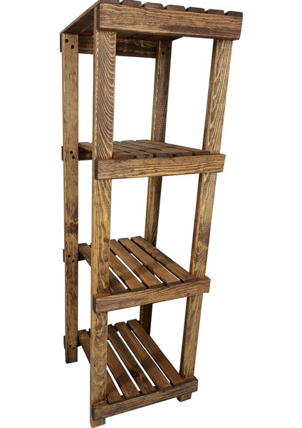 Ahşap Banyo Düzenleyici 4 Raflı I Organizer Havluluk