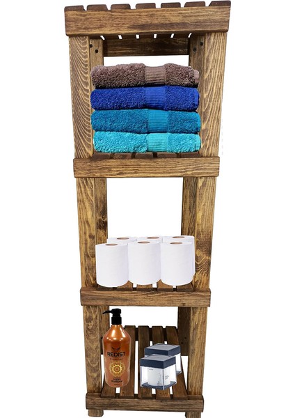 Ahşap Banyo Düzenleyici 4 Raflı I Organizer Havluluk fiyatları