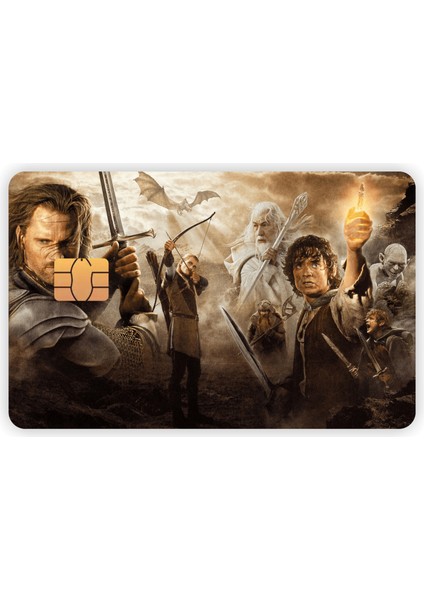 4 Adet Yüzüklerin Efendisi Kart Kaplama Sticker Kart Etiketi