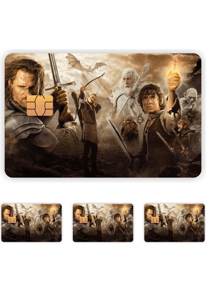 4 Adet Yüzüklerin Efendisi Kart Kaplama Sticker Kart Etiketi fiyatları