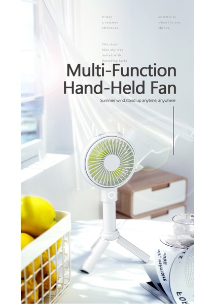 Kablosuz Şarjlı El Tipi Mini Fan Vantilatör Soğutucu 2000MAH