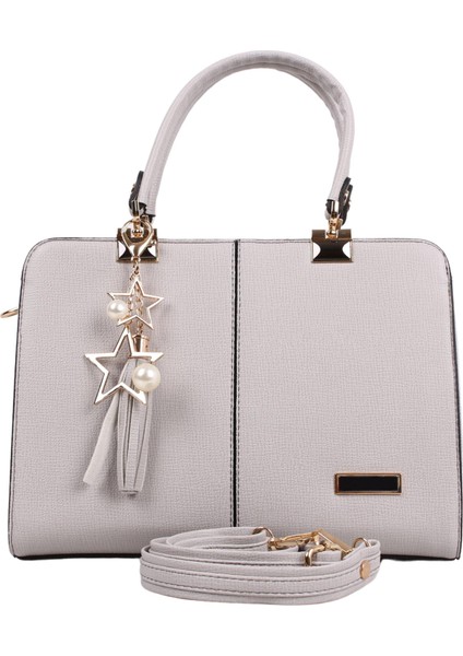 M903 Açık Gri Suni Deri Bayan Çapraz El ve Omuz Çantası