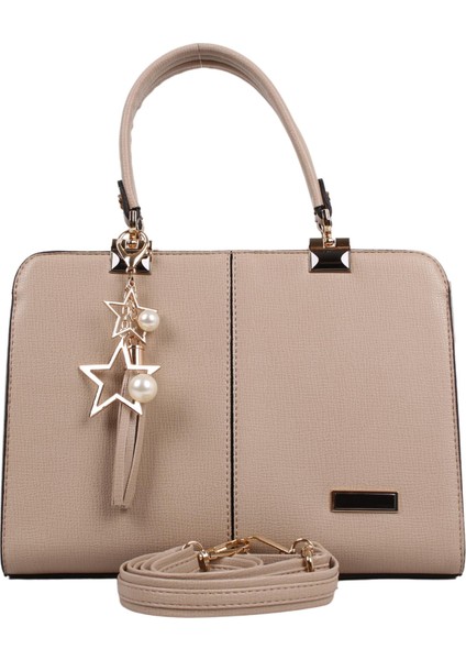 M903 Açık Vizon Suni Deri Bayan Çapraz El ve Omuz Çantası