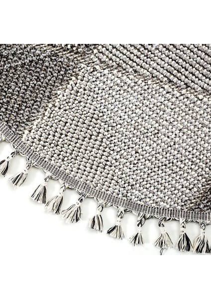 Bress 1401 Gri Hav Toz Vermez Hasır Dokulu Bukle Örgü Modern Desen Yuvarlak Halı fırsatları