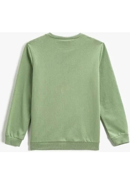 Baskılı Sweatshirt Uzun Kollu Bisiklet Yaka fiyatları