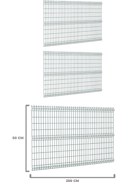 3 'lü Panel Çit Teli 50X250 cm Çift Telli Avantaj Paketi (7,5 Metre)