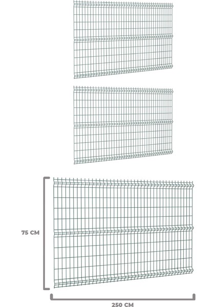 3 'lü Panel Çit Teli 75X250 cm Çift Telli Avantaj Paketi (7,5 Metre)