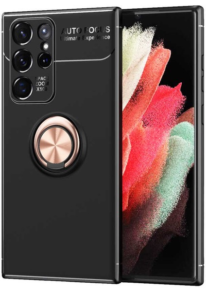 Samsung Galaxy S22 Ultra Kılıf Yüzüklü Magnetli Ravel Case Kapak